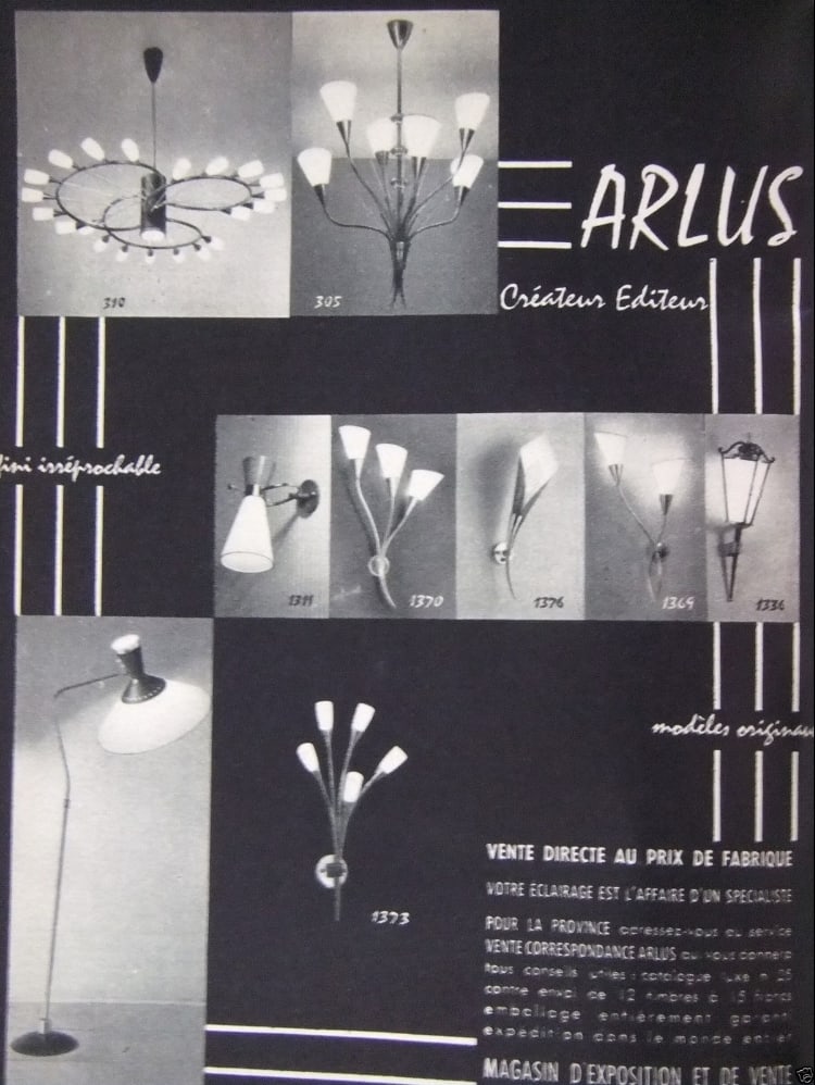 Home / Pair of French mid century Arlus Sconces - 7