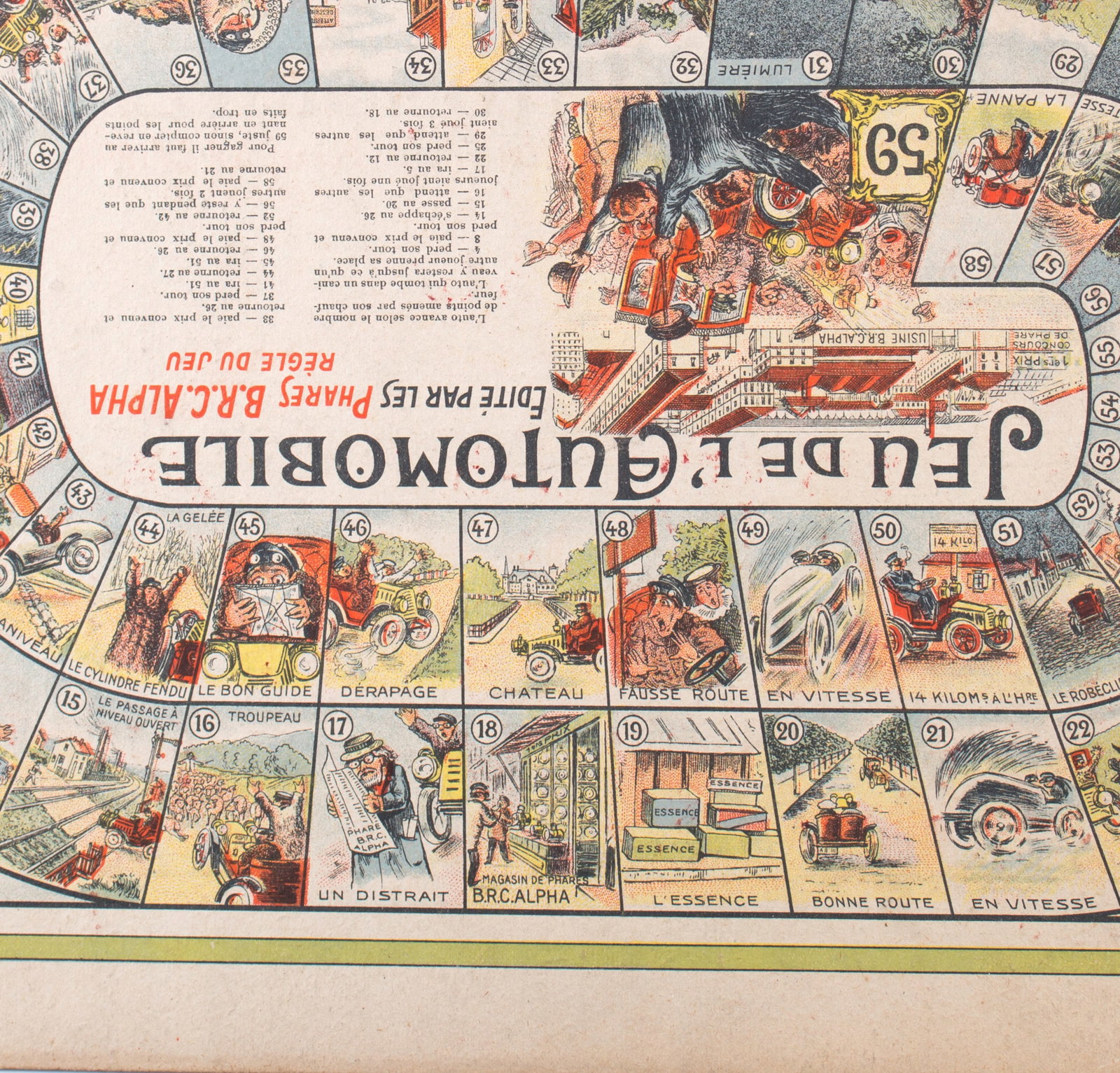 Home / French Jeu de L'oie/ Goose game 1900 early car advertisement - 2