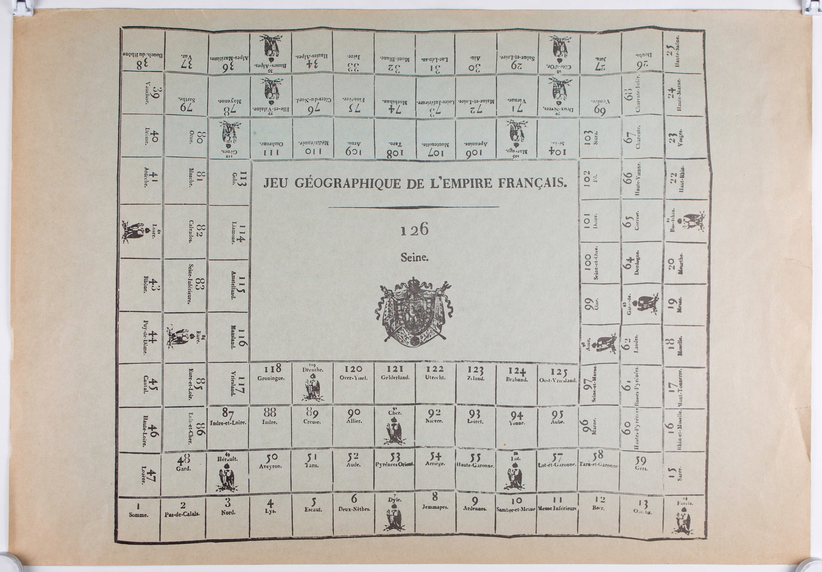 Home / French Jeu de L'oie/ Goose game 1800 French Empire: French Jeu de L'oie/ Goose game 1800 French Empire Reserve: $120.00 Shipping:Domestic: Flat-rate of $35.00 to anywhere within the contiguous U.S.International: Foreign shipping rates