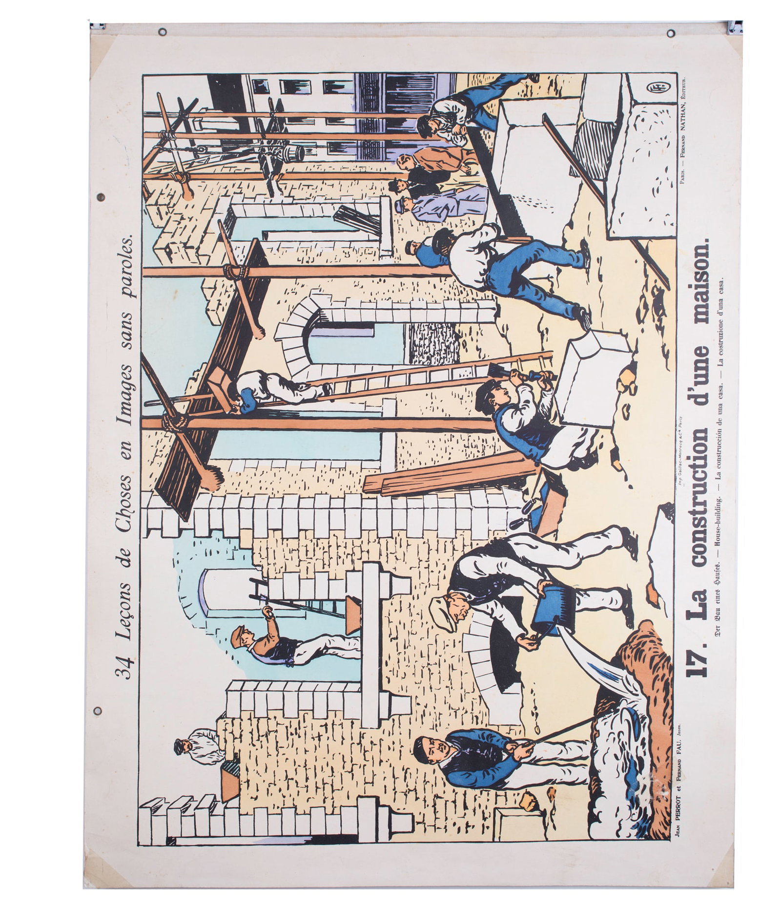 Home / Vintage French School Poster Fernand Nathan housing - Double sided - 3