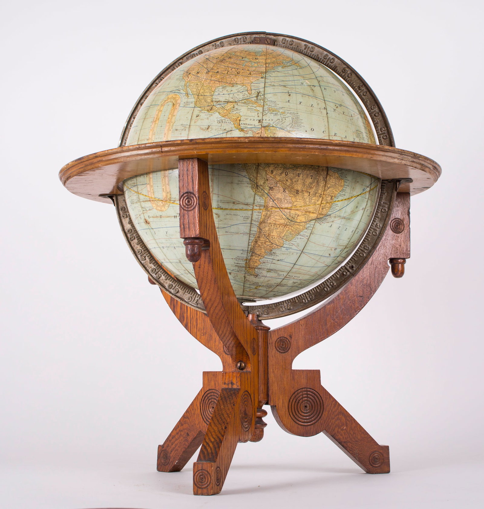 Home / Rare eastlake base 12" TERRESTRIAL ANTIQUE GLOBE RAND MC NALLY 1891 - 4