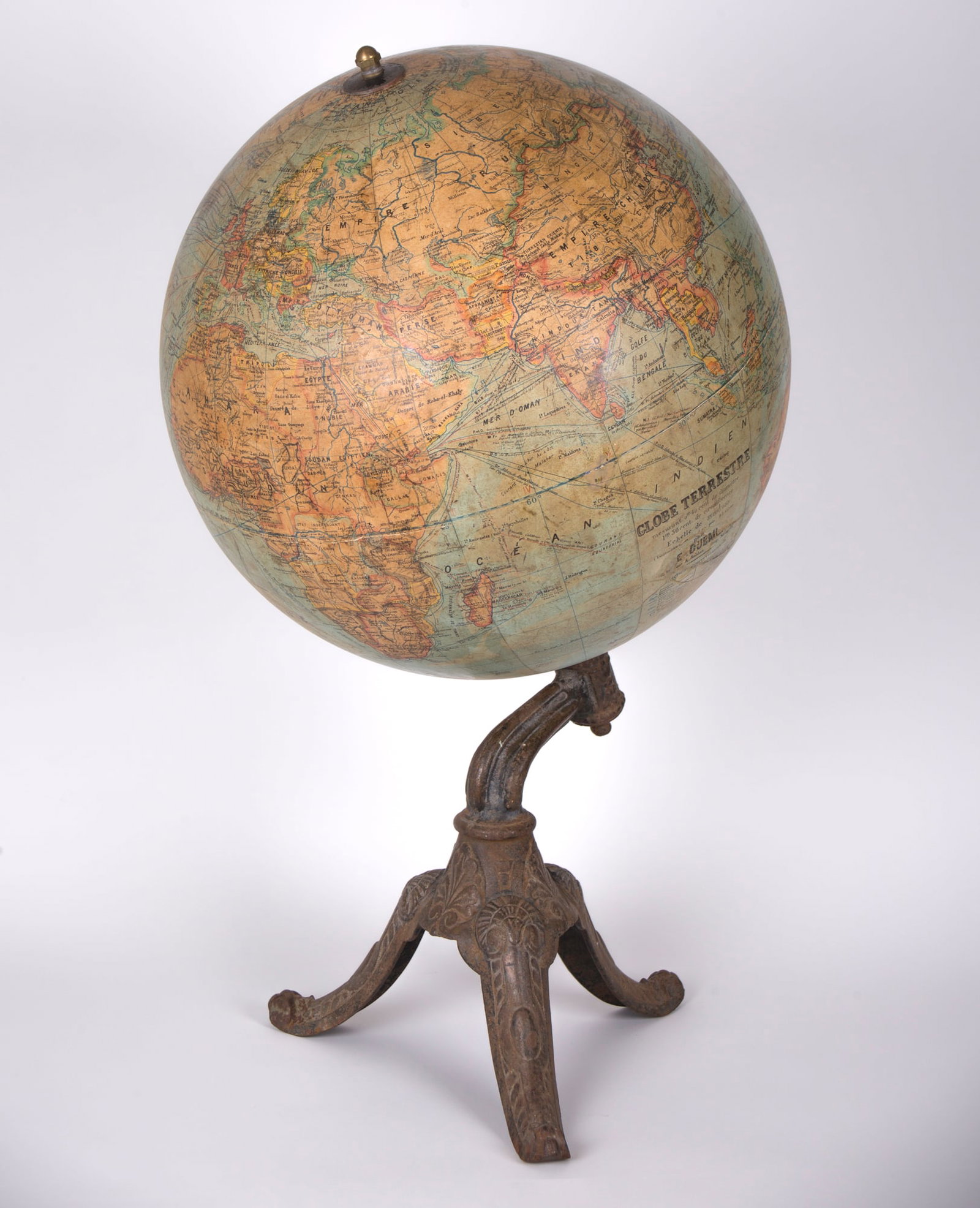 Home / 1880 LEBEGUE 17" FRENCH TERRESTRIAL GLOBE ANTIQUE Dubail editor - 3