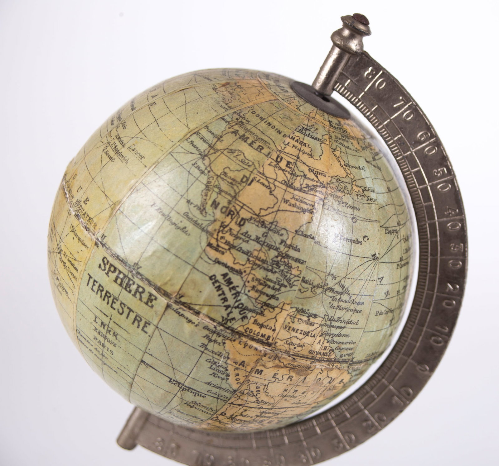 Home / Small 4 inches French Terrestrial Globe NK Atlas 1885 - 3