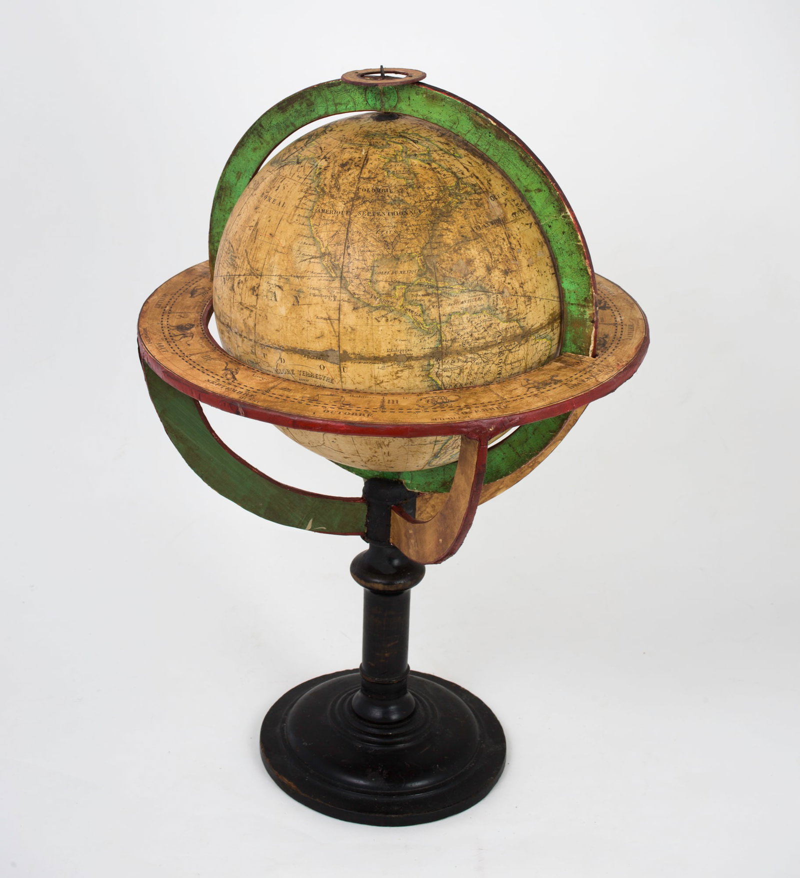 Home / 1830 French antique terrestrial globe 10" cooper engraving Lapie geographer (1 of 9)
