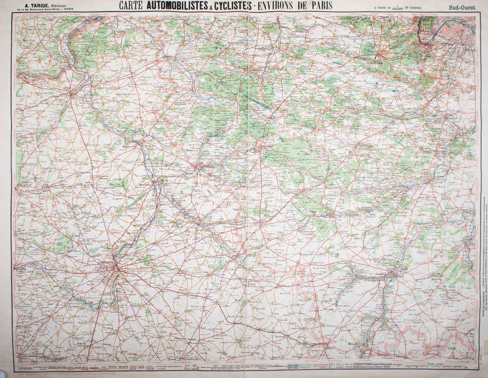 Home / Environs de Paris Bike and car Taride South West 50 miles 1/10000: Environs de Paris Bike and car Taride South West 50 miles 1/10000 Reserve: $320.00 Shipping:Domestic: Flat-rate of $65.00 to anywhere within the contiguous U.S.International: Foreign