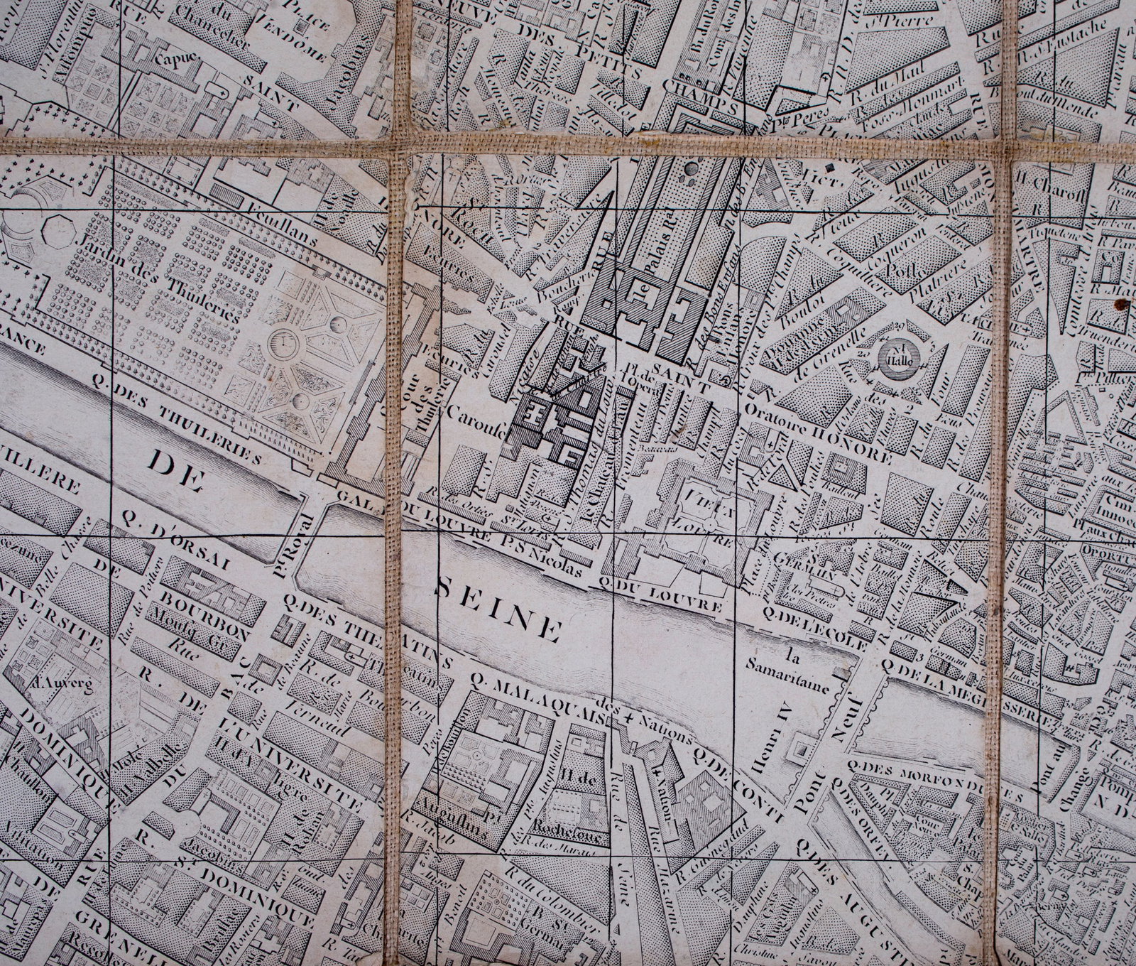 Home / large French map of Paris plan routier de la Ville et faubourg 1785 - 6