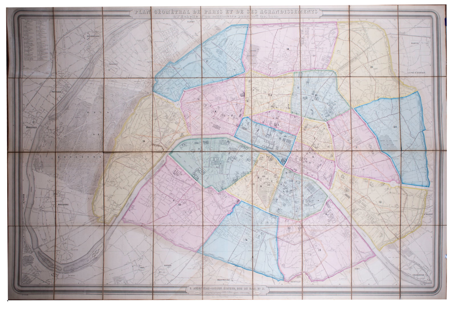 Home / 1860 Andriveau Goujon Folding Wall Map of Paris, France: 1860 Andriveau Goujon Folding Wall Map of Paris, France Reserve: $420.00 Shipping: Domestic: Flat-rate of $35.00 to anywhere within the contiguous U.S. International: Foreign shipping rates