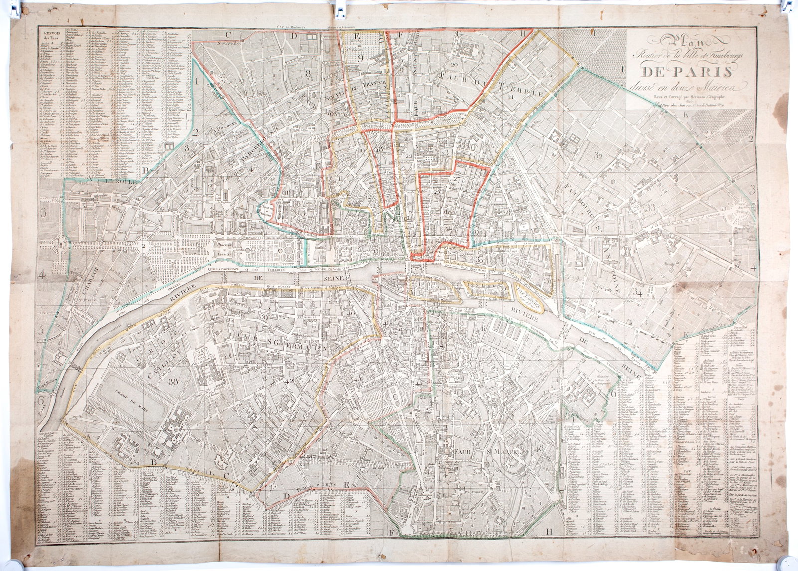 Home / 1825 large French map of Paris plan routier de la Ville et faubourg Herisson (1 of 8)