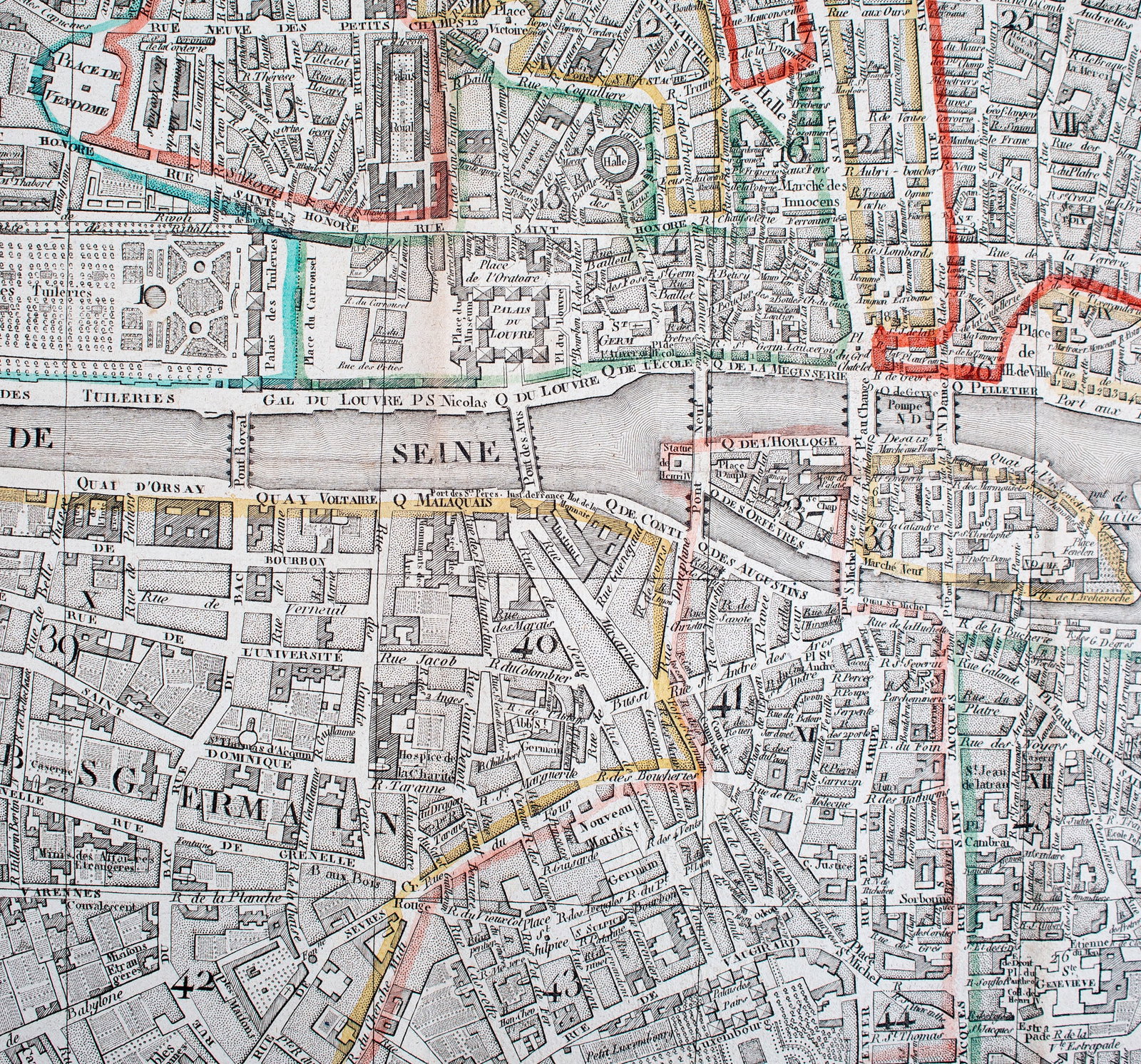 Home / 1825 large French map of Paris plan routier de la Ville et faubourg Herisson - 4