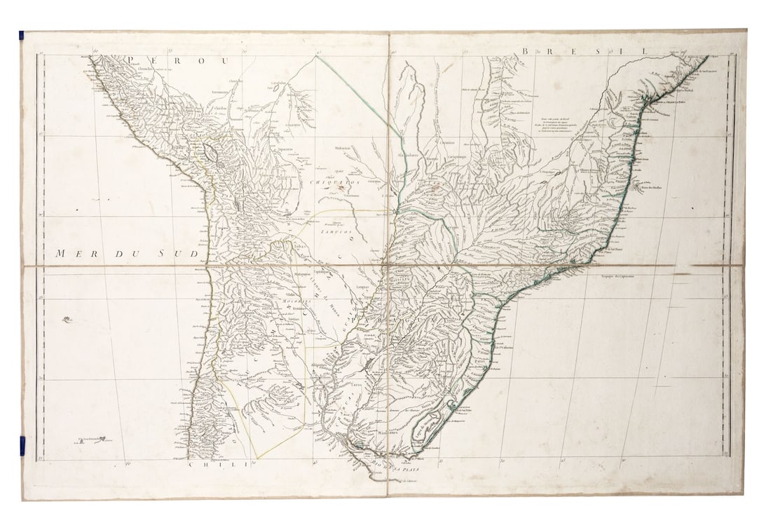 Home / Large Antique French 1748 D'anville Map of South America in a set of 3 - 2