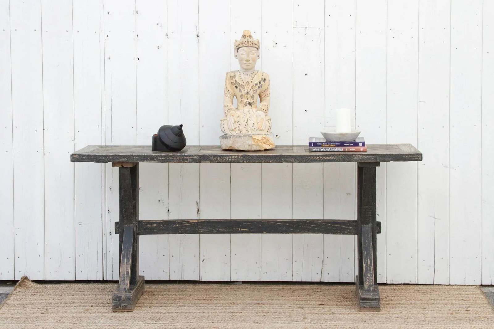 French Parquetry Top Console Table - 2