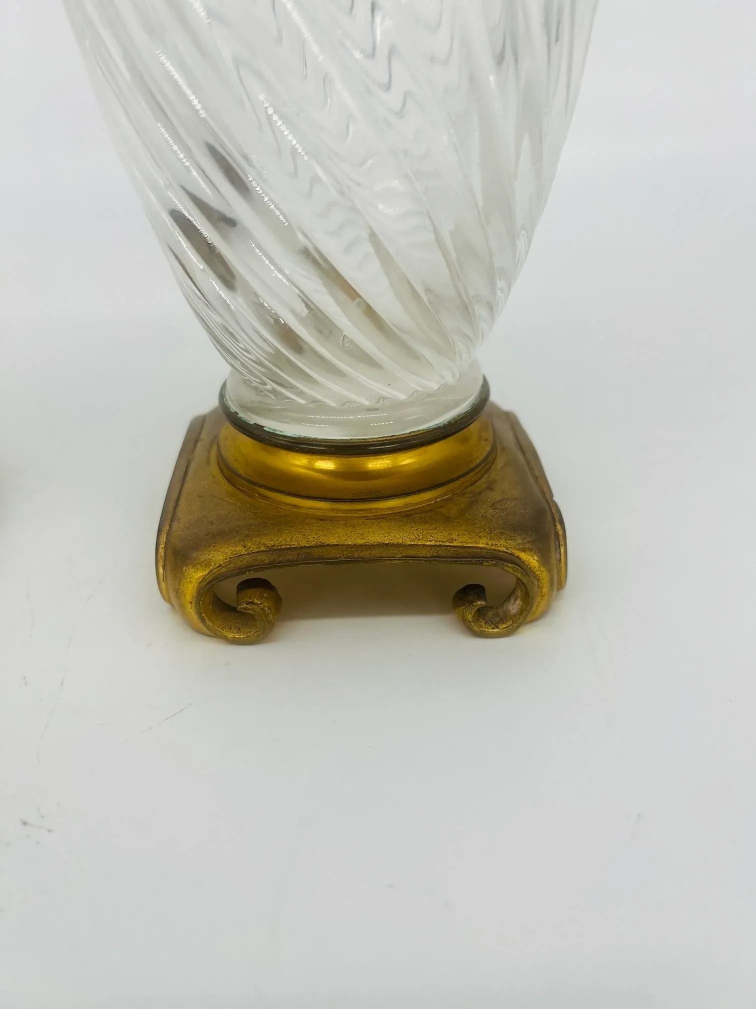 Pair, 19th Century Baccarat Swirl Pattern Bronze Ormolu Mounted Crystal Vases - 5