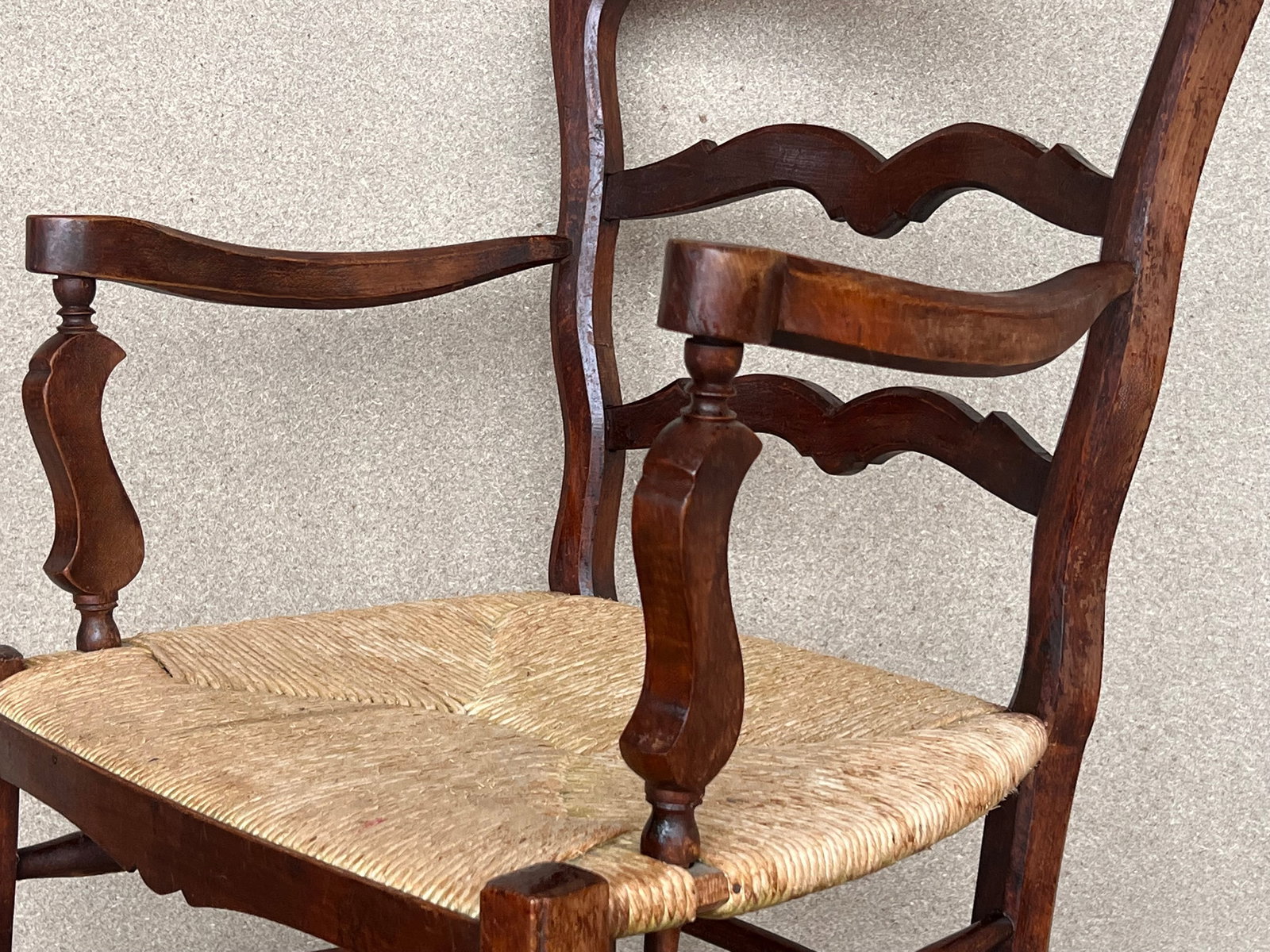 19th Set of Eight Spanish Armchairs With Cane Seat - 9