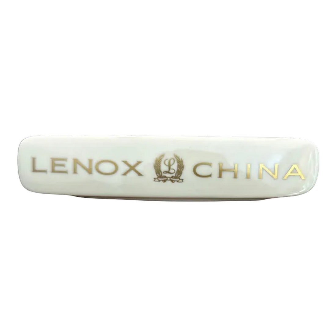 Lenox China Porcelain Display Sign: Display sign for your Lenox Fine China. A great way to show off your collection. In excellent condition No chips cracks crazing 8" long by 1.5" tall Condition: Alterations: Original Condition