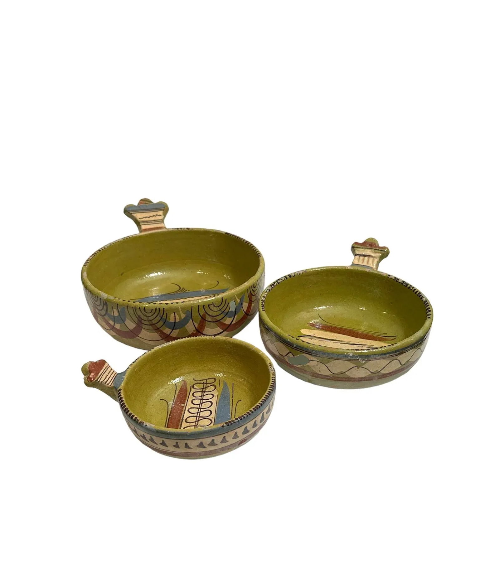 1950s Mexican Tlaquepaque Nesting Redware Bowls- Set of 3 - 13