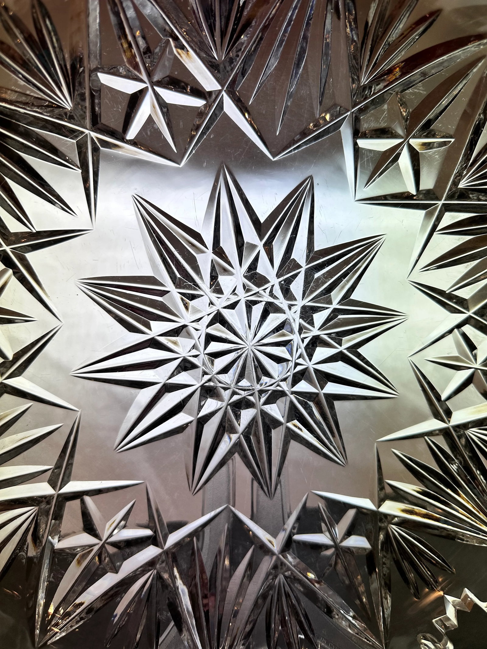 Antique American Brilliant Period Cut Crystal Platter - 2