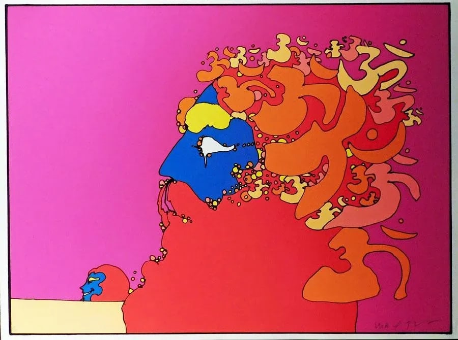 Peter Max "Golden Time" Signed Numbered Artwork Framed Pop Art '72 - 2