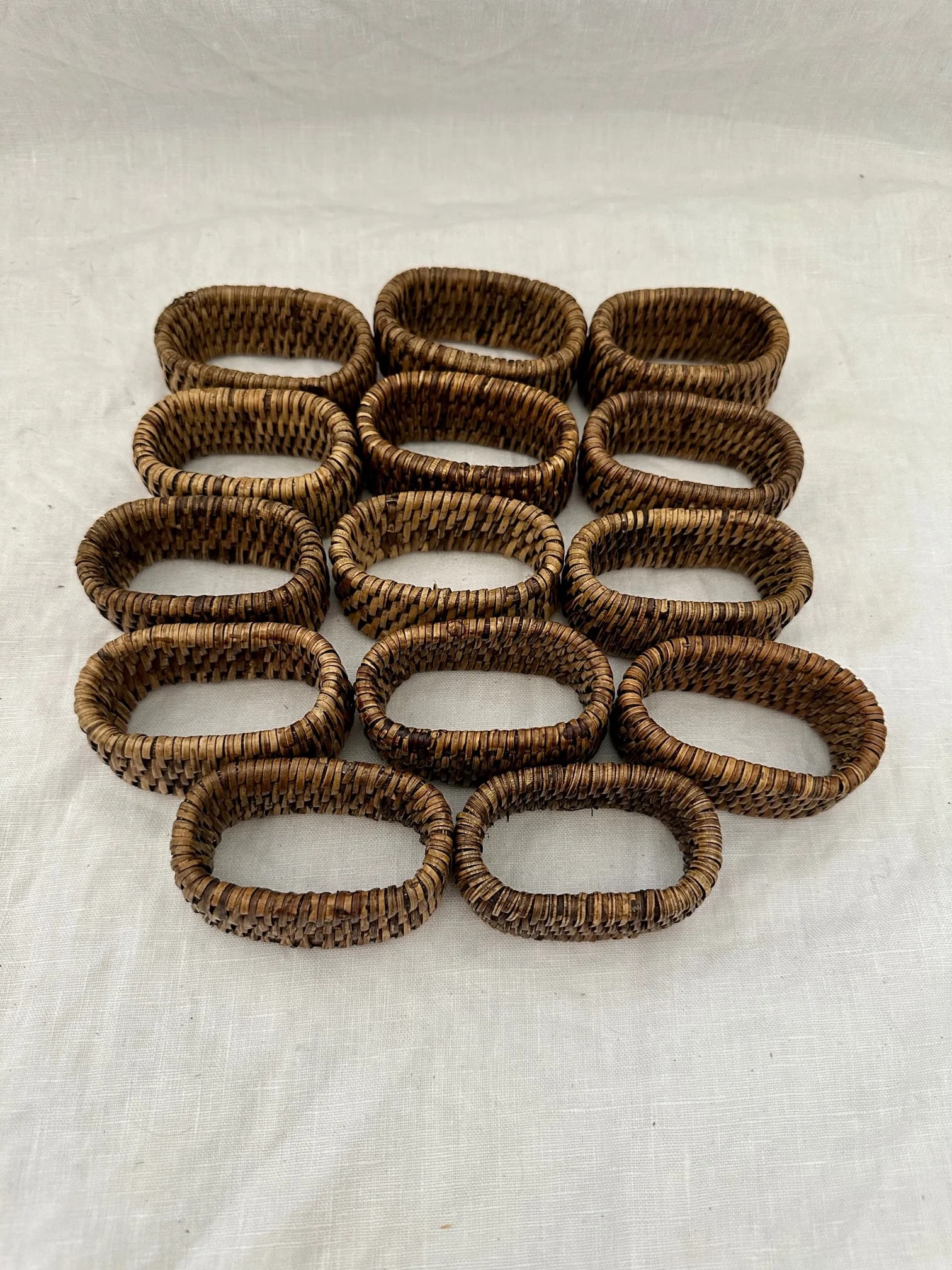Woven Rattan Napkin Rings-Set of 14 - 4