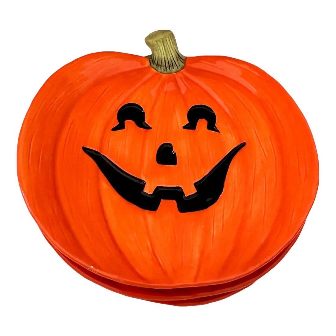 Fitz & Floyd Jack-O-Lantern Canape Plates-Set of 3 (1 of 4)