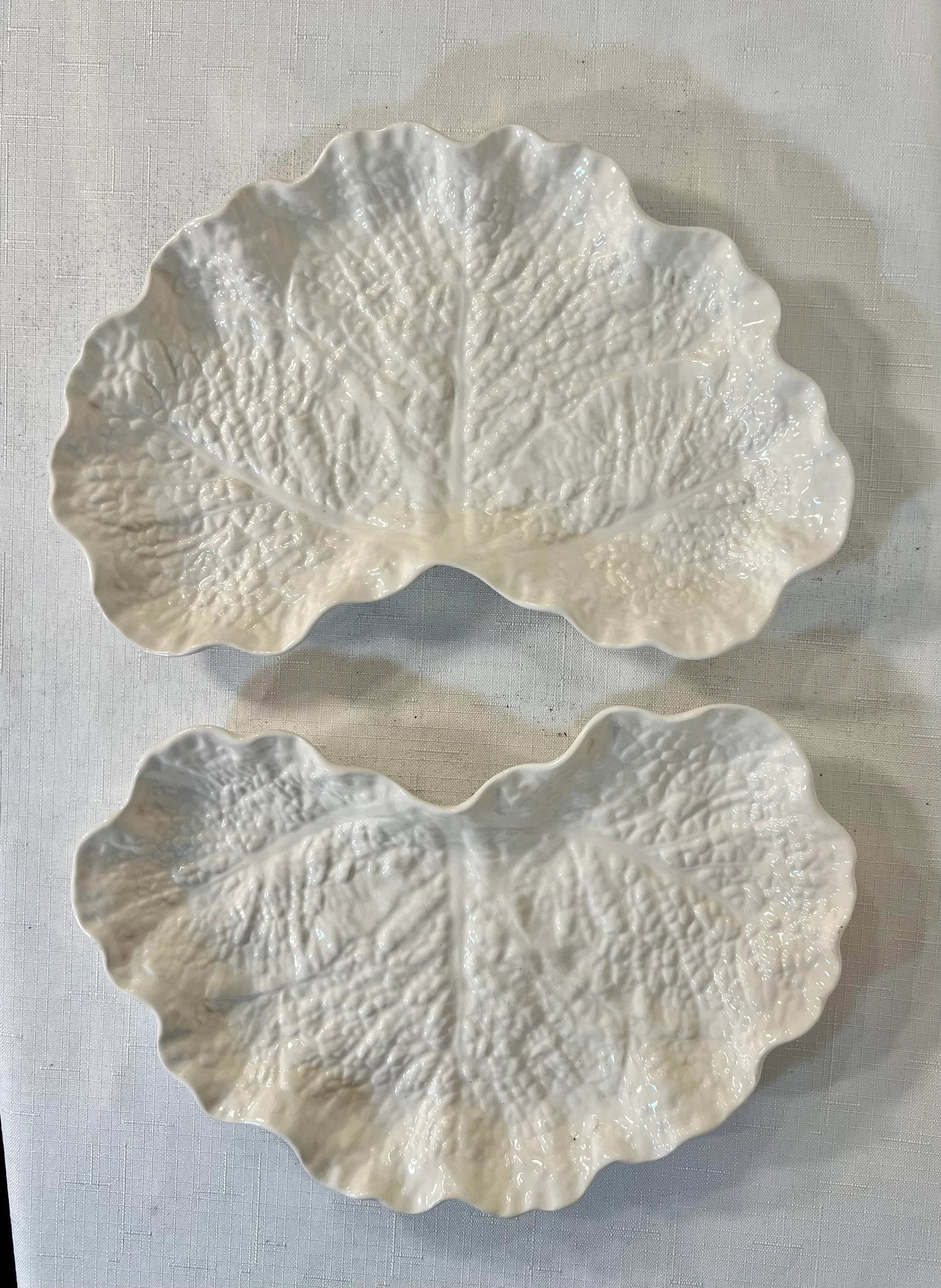 Vintage Spode Imperial Fantasy Cabbage Leaf Crescent Plate - a Pair - 8