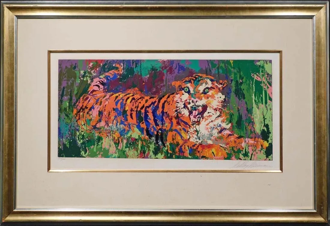 LeRoy Neiman Young Tiger Custom Framed Original Serigraph - 2