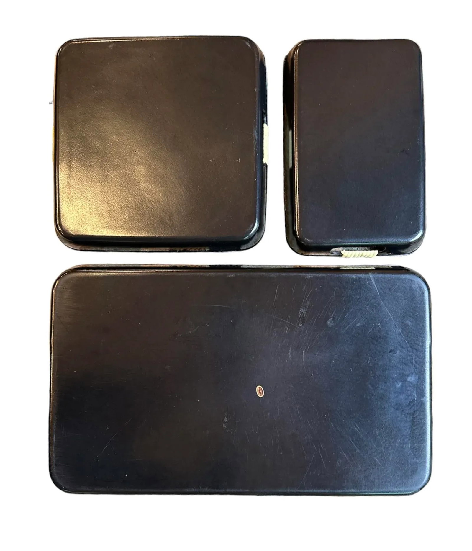 1980s Vintage Japanese Nested Black Lacquerware Trays- Hand Decorated Nishi Garden- Set of 3 - 9
