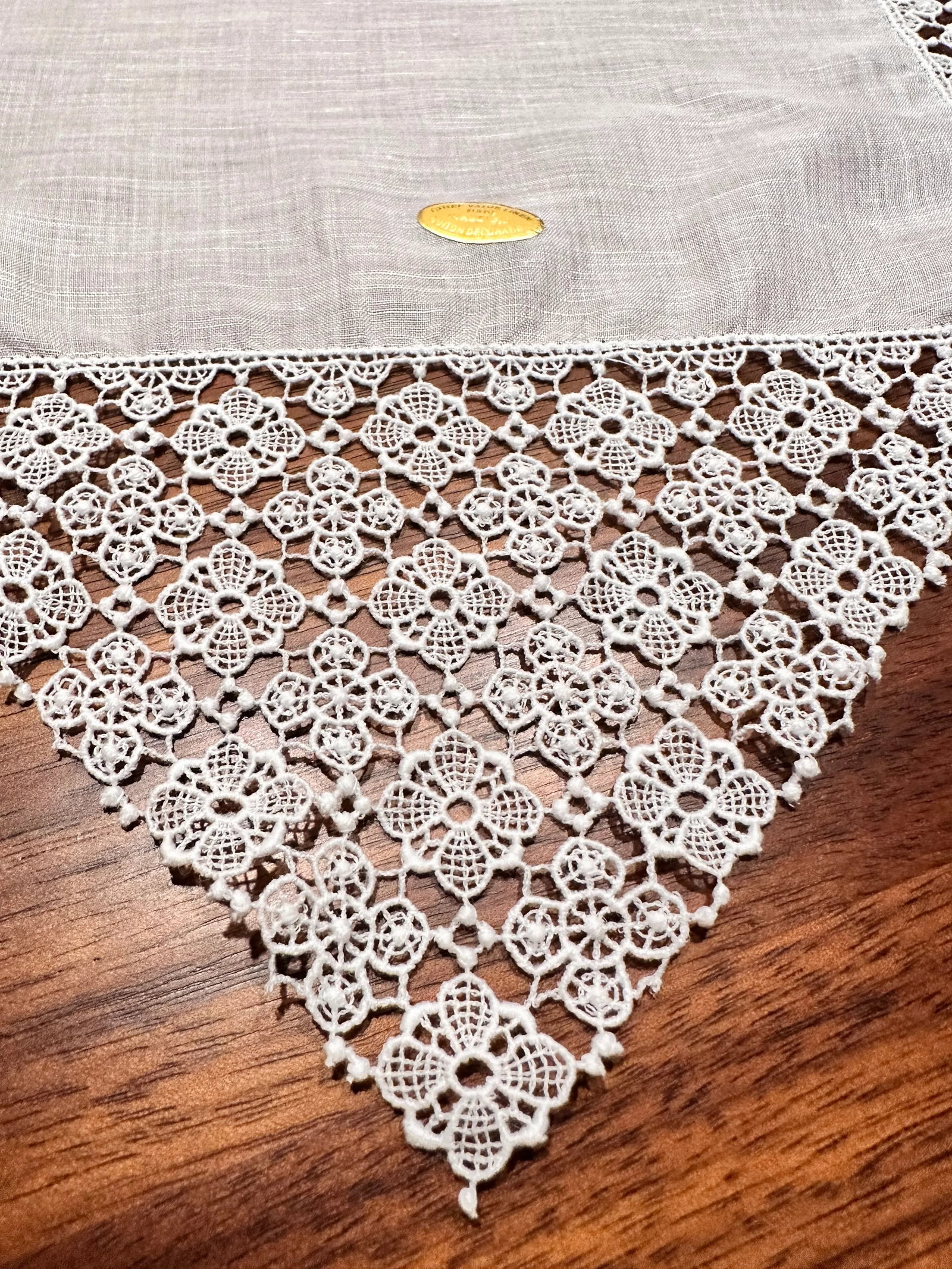 Mid 20th Century Vintage Austrian Heirloom Lace Bridal Hanky Wedding Linen Cotton Handkerchiefs Made - 8