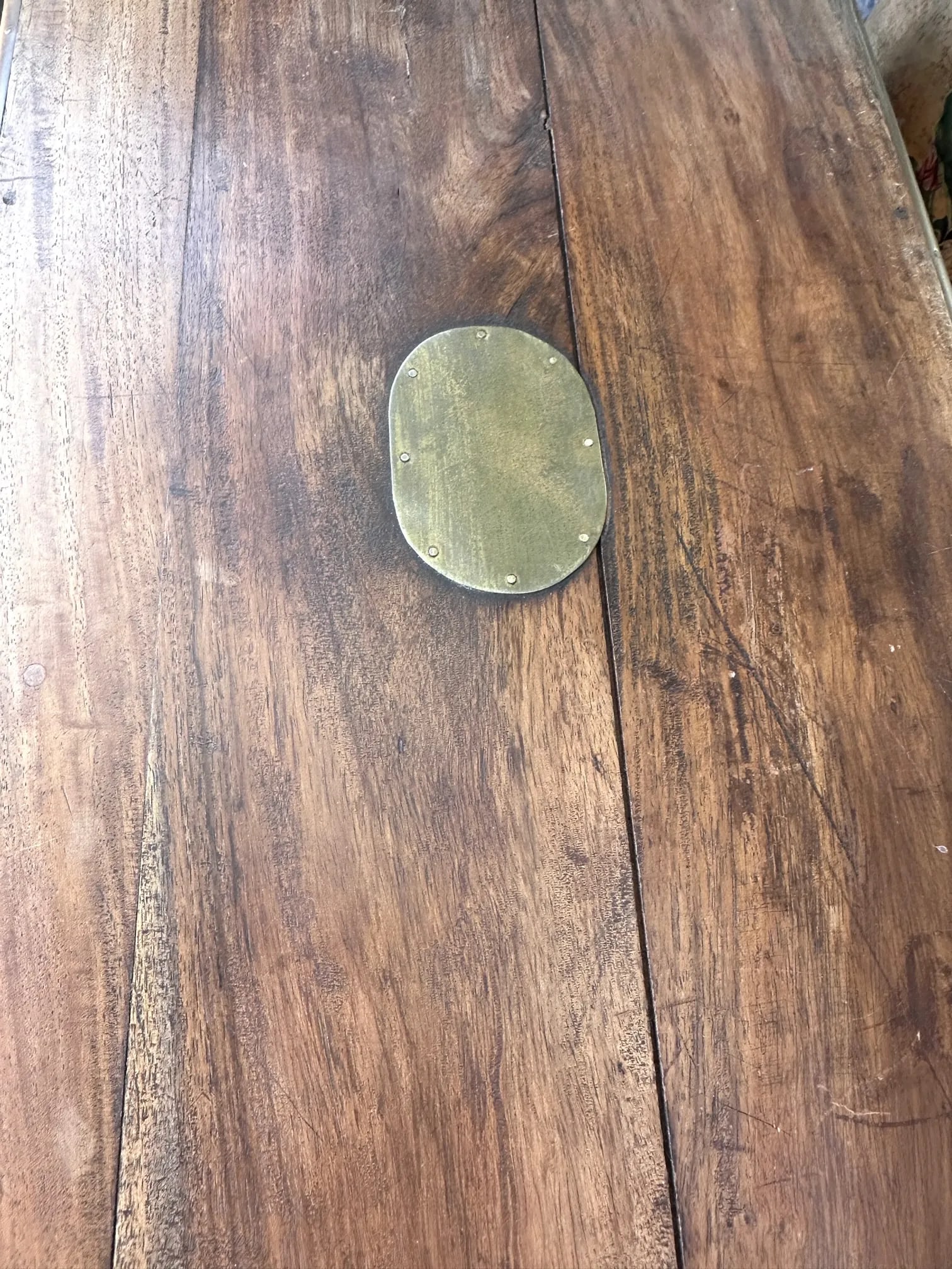 Antique Camphorwood Chest With Brass Trim - 8