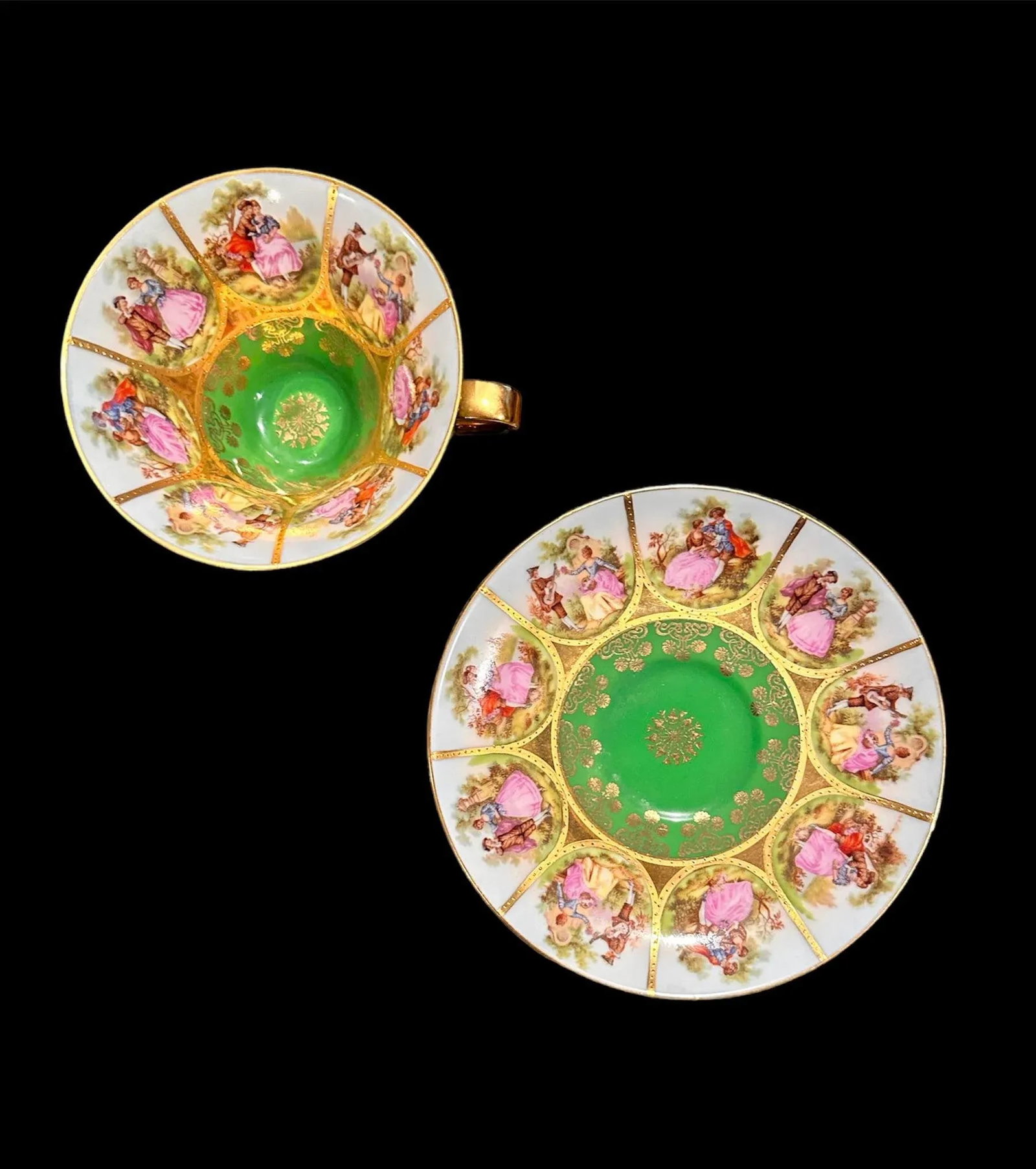 Josef Kuba Royal Vienna Style Gilded Cup and Saucer Set 1940's - 3