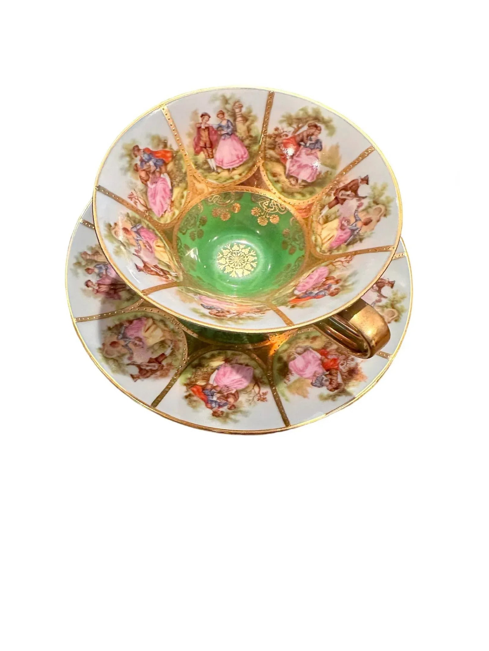 Josef Kuba Royal Vienna Style Gilded Cup and Saucer Set 1940's - 5