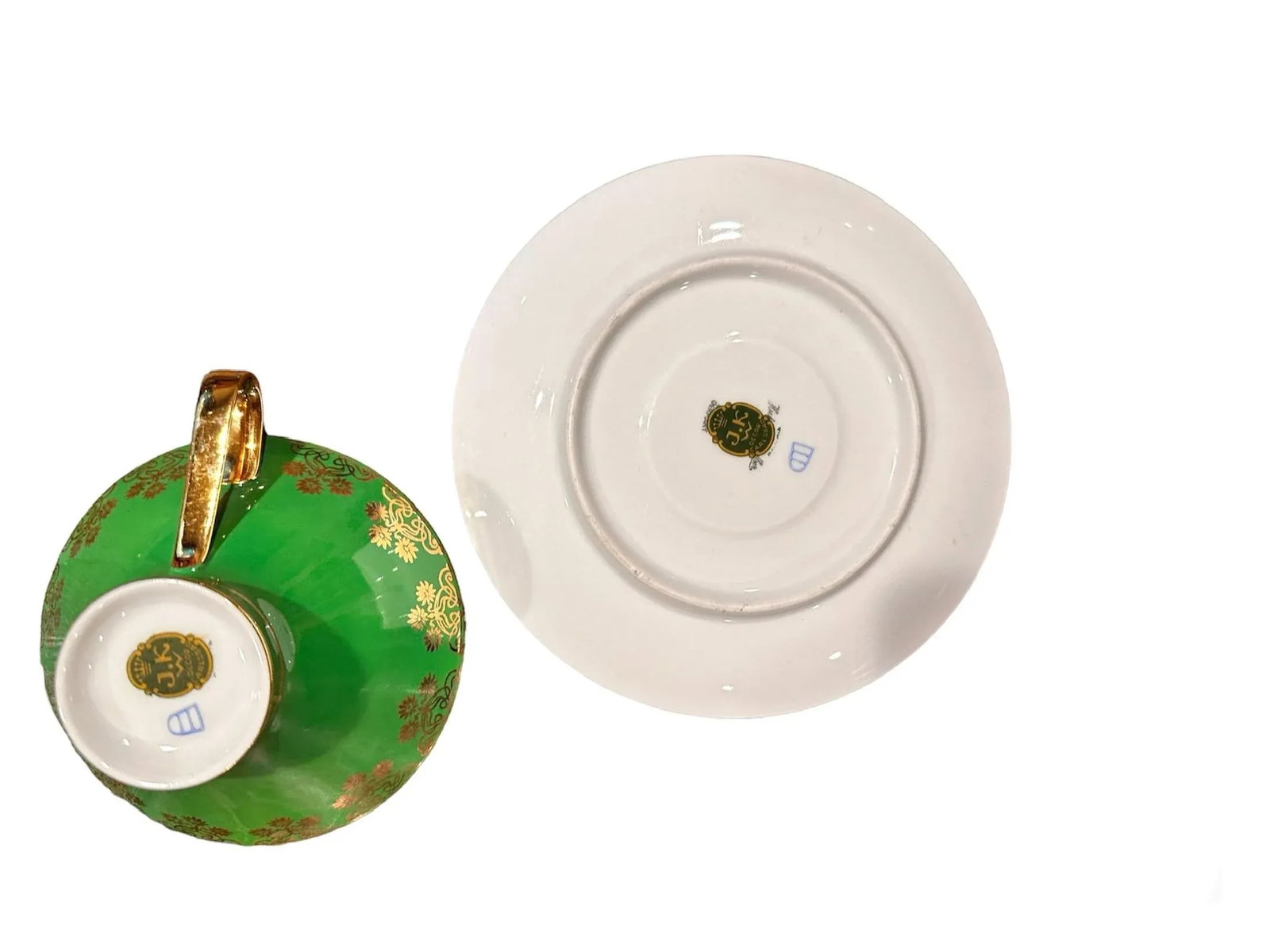 Josef Kuba Royal Vienna Style Gilded Cup and Saucer Set 1940's - 6