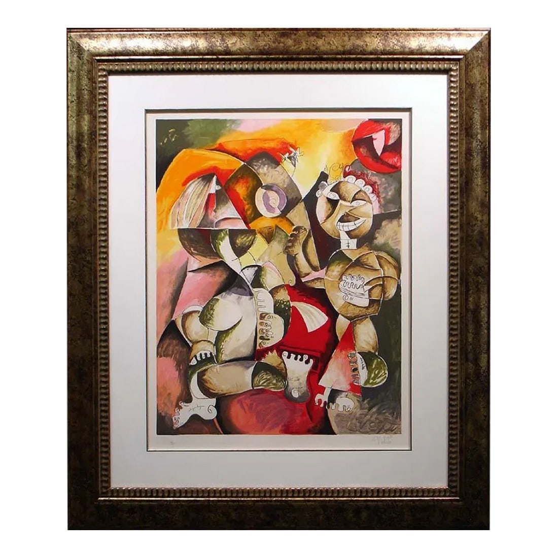 Alexandra Nechita "Forever Happy" Hand Signed 1998 Framed Lithograph: Forever Happy by Alexandra Nechita Hand Signed and Numbered by the artist "Forever Happy" "This painting is about the importance of being happy all the time. Even though we have ups and downs and