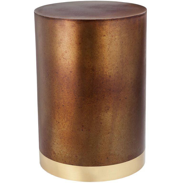 New Round Column Stool or Side, Coffee Table in Oxide Finished - 4