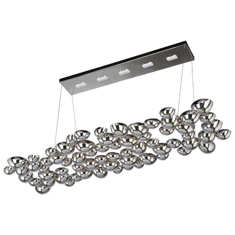 New "Stones" Handmade Sculpture Pendant Lamp in Chrome Finished - 6