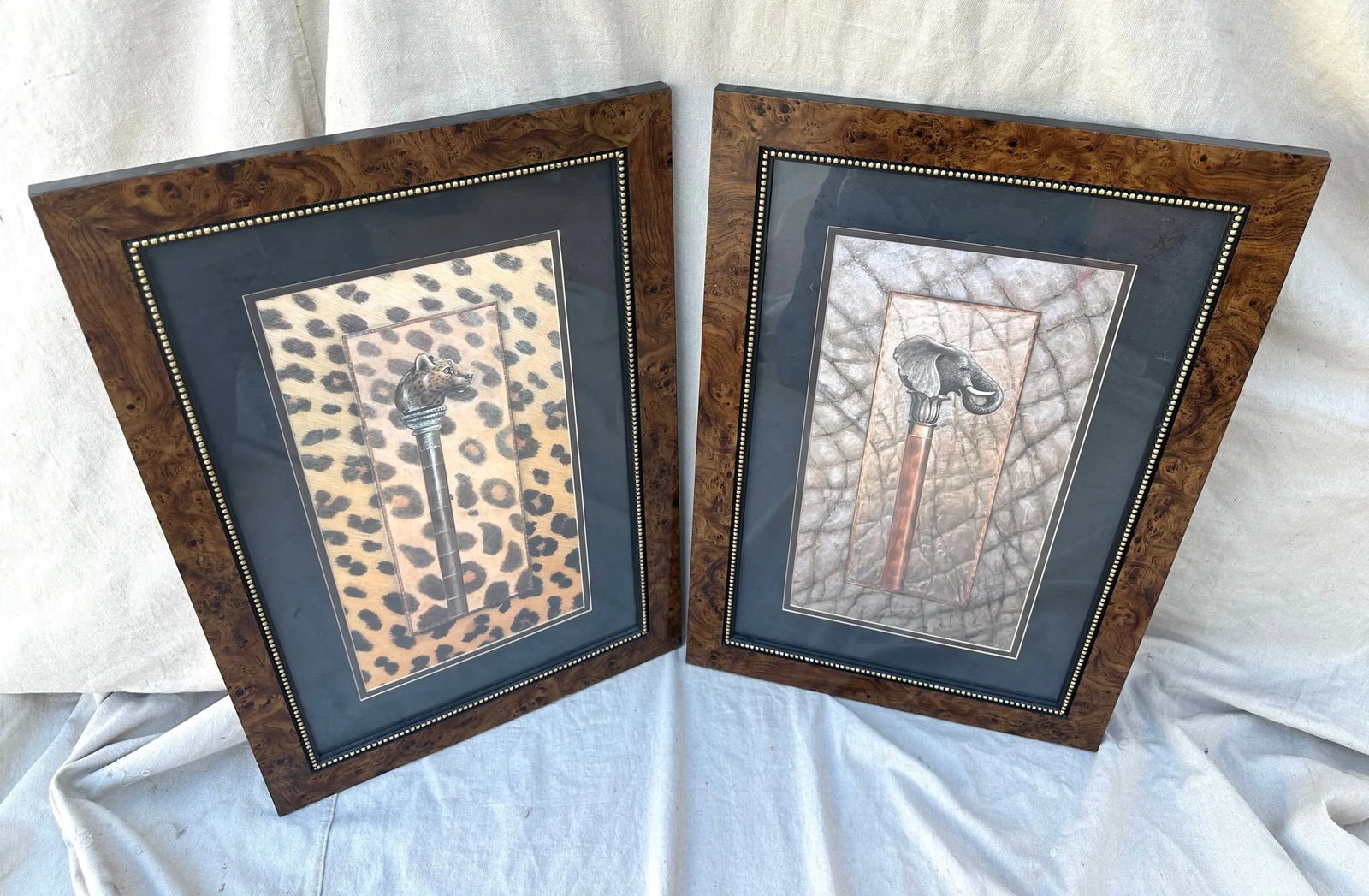 Arnie Fisk Leopard & Elephant Cane Prints, Signed - 7