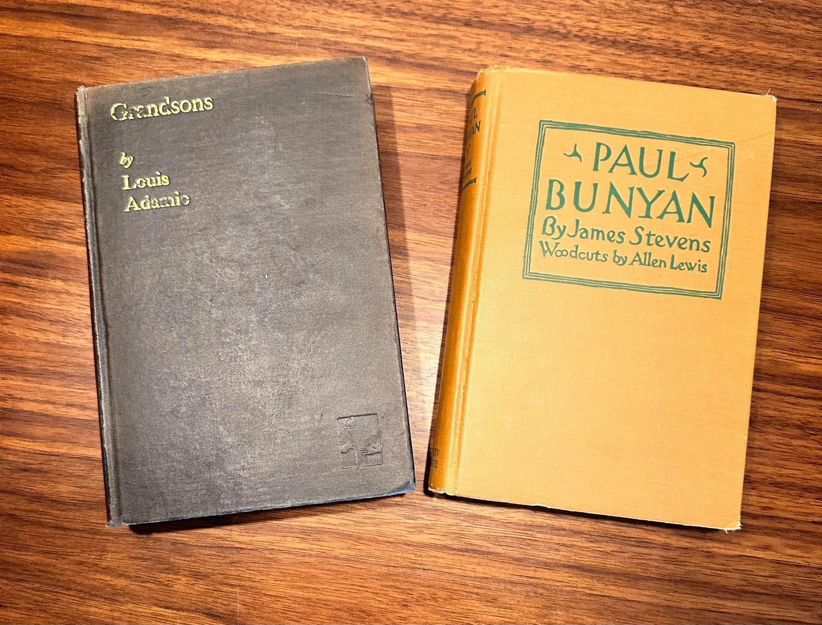 1920s Hardcover Books First Edition Grandsons Louis Adamic and Paul Bunyan James Stevens Woodcuts Al - 12