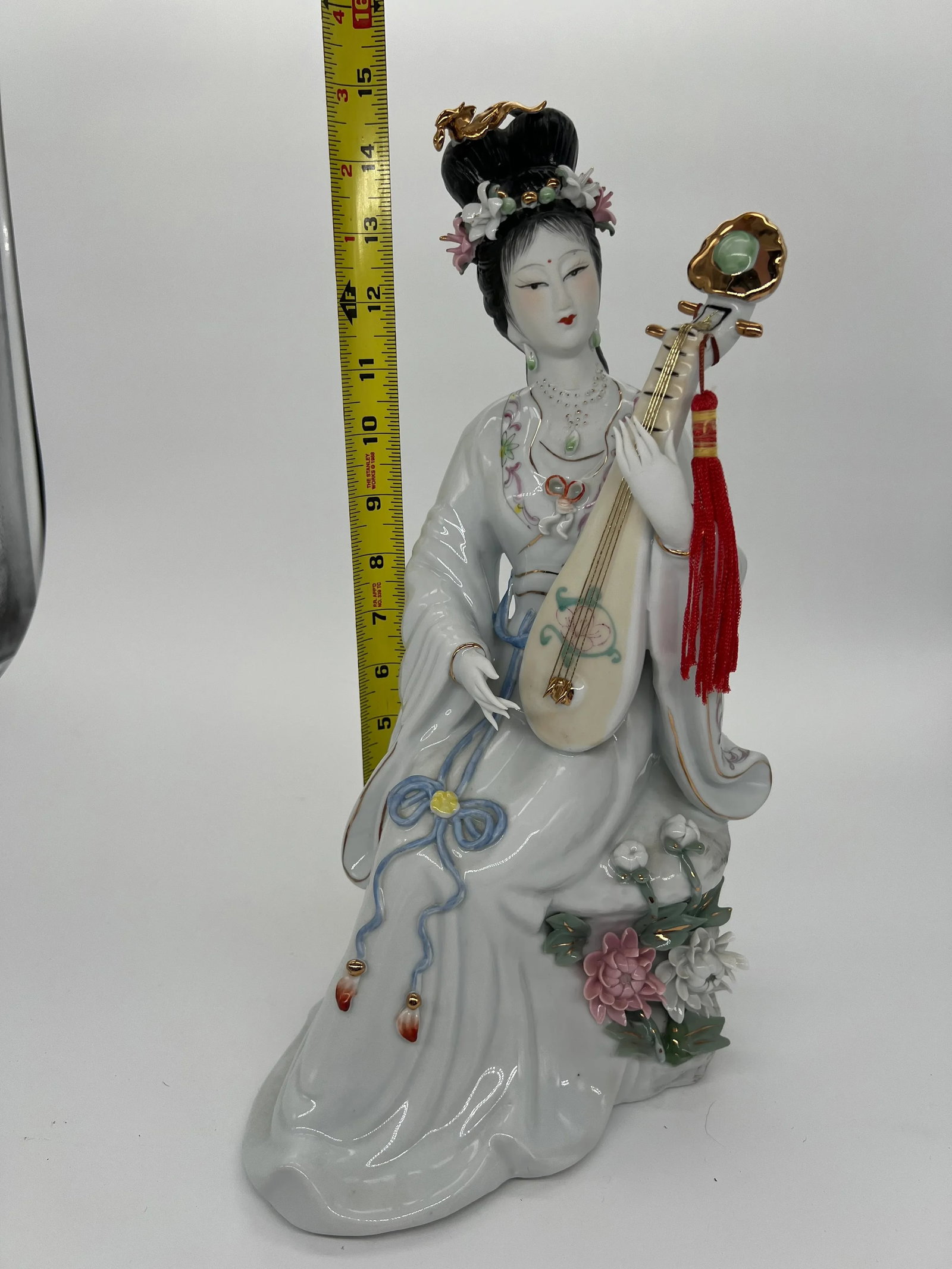 Vintage Asian Geisha Musician Figurines a Pair - 12