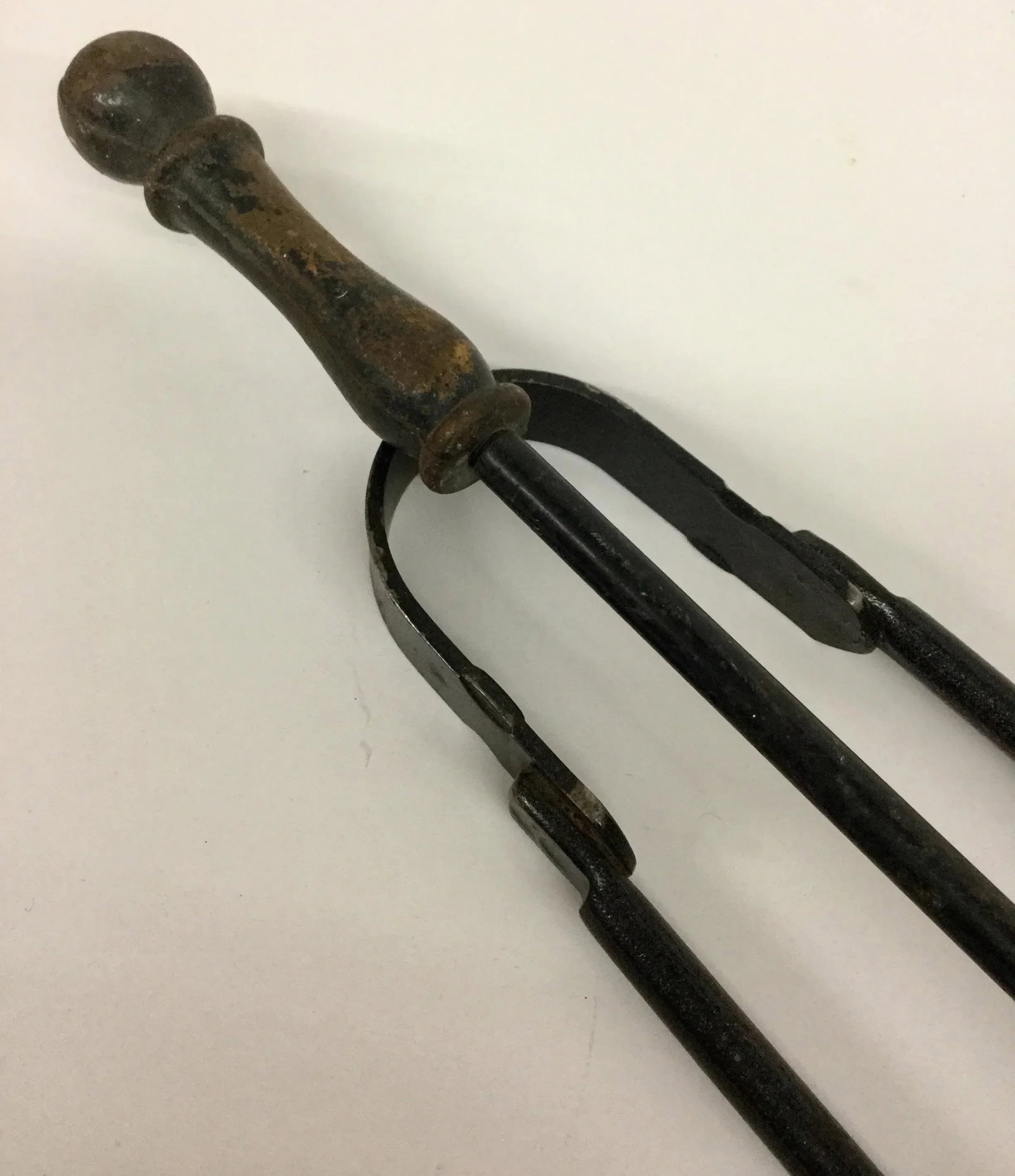 French Antique Wrought Iron Fireplace Tool Set - 2 Piece - 7