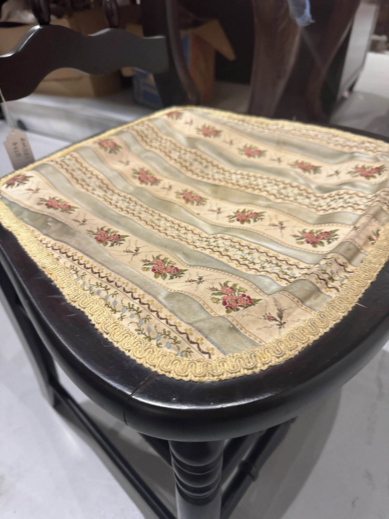 Early 20th Century Antique Spindle Back Upholstered Chairs - Set of 2 - 11