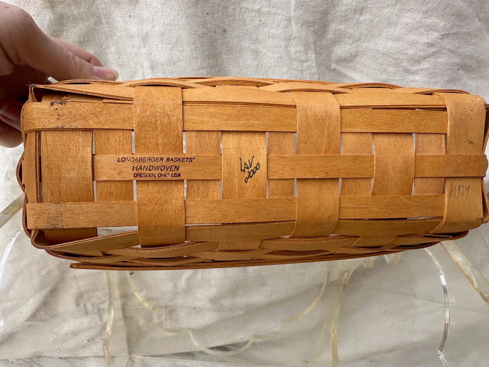 Vintage Longaberger Handwoven Rectangle Basket-A Pair - 4