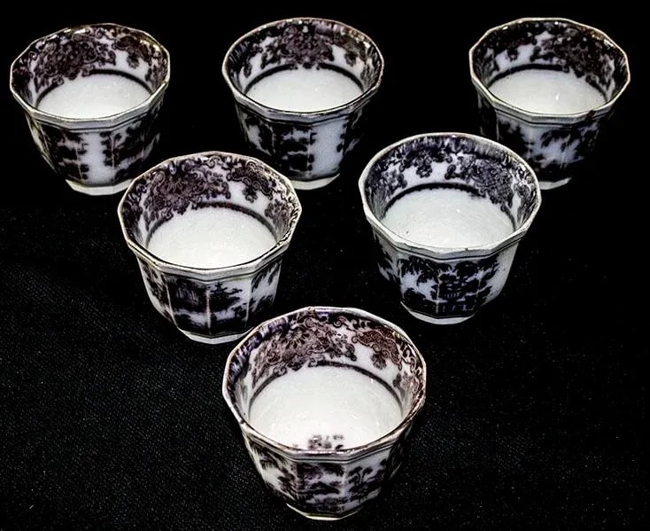 Podmore Walker Mulberry Tea Cups - Handleless = Set of 6 - 2