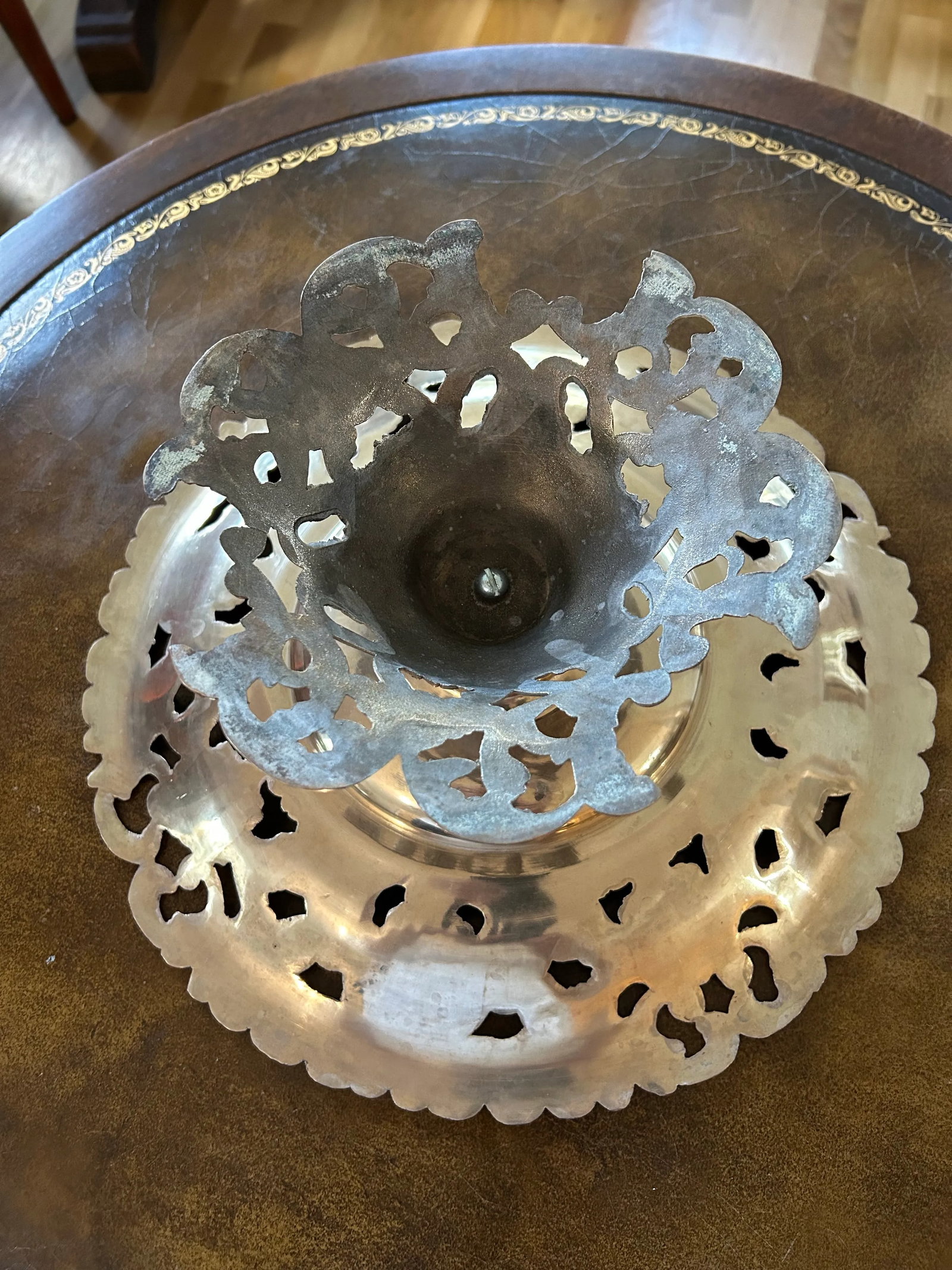 Vintage Solid Brass Italian Tazza or Pedestal Bowl - 7