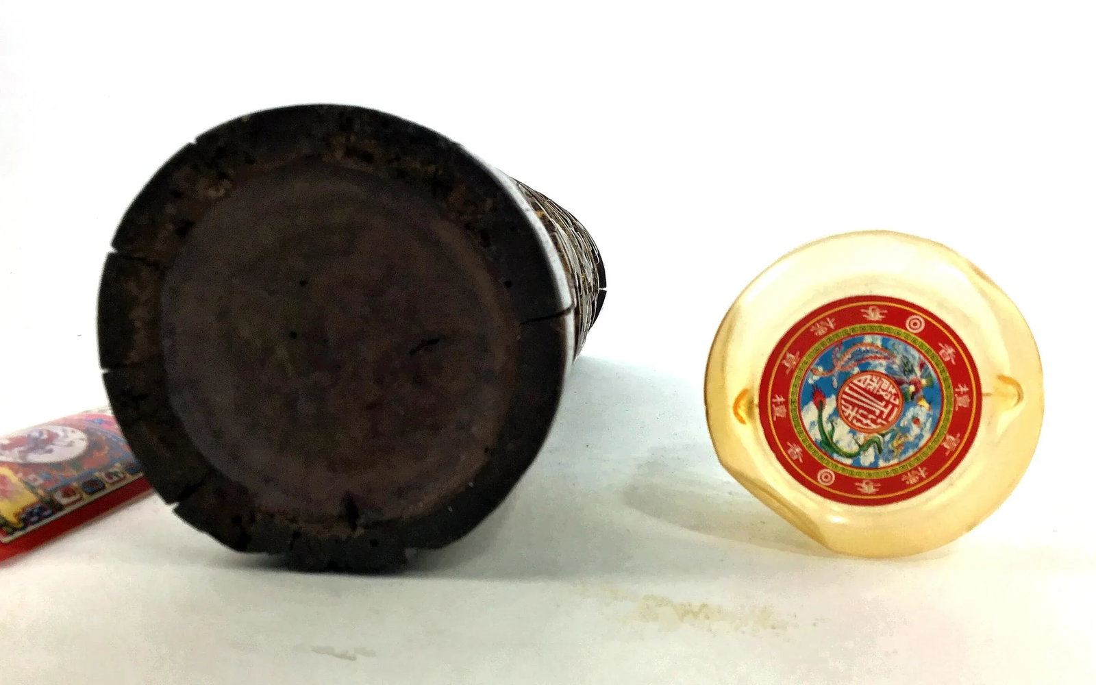 1900s Chinese Carved & Gilt Painted Bamboo Incense Holder - 11