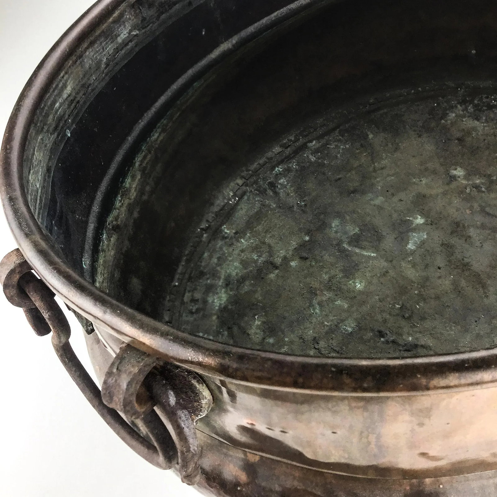 Massive Antique Brass Planter Pot Storage - 11