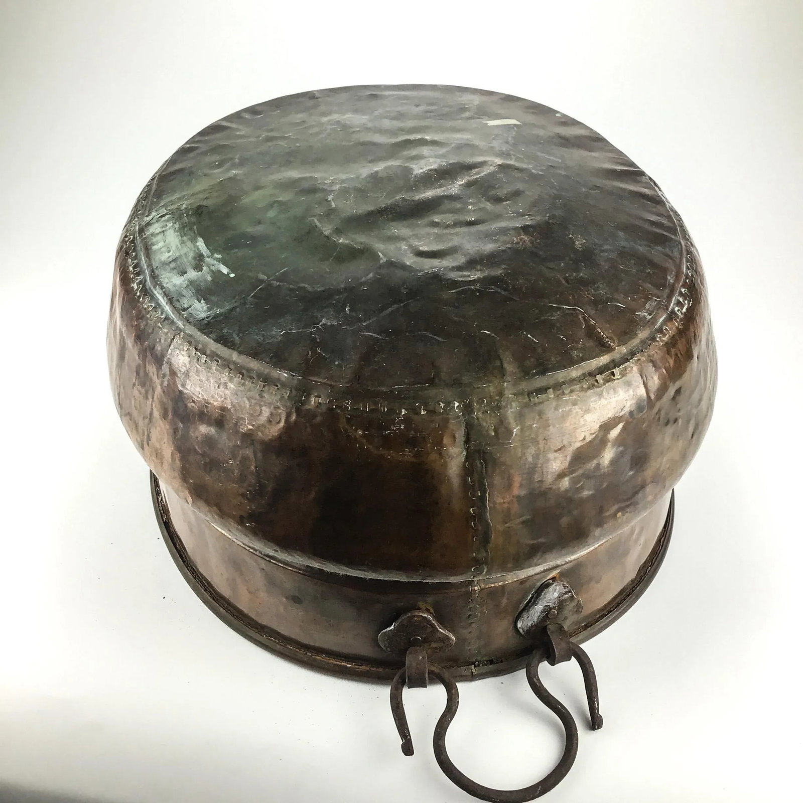 Massive Antique Brass Planter Pot Storage - 5