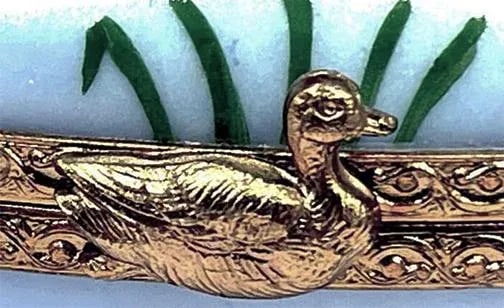 Limoges France Peint Main Enamel Porcelain Mom 3 Ducklings Keepsake Trinket Box - 7