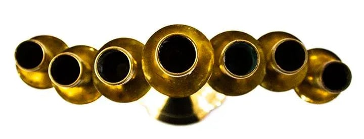 Antique Solid Brass Swing 7 Arm Menorah Candelabra Candle Holder - 4