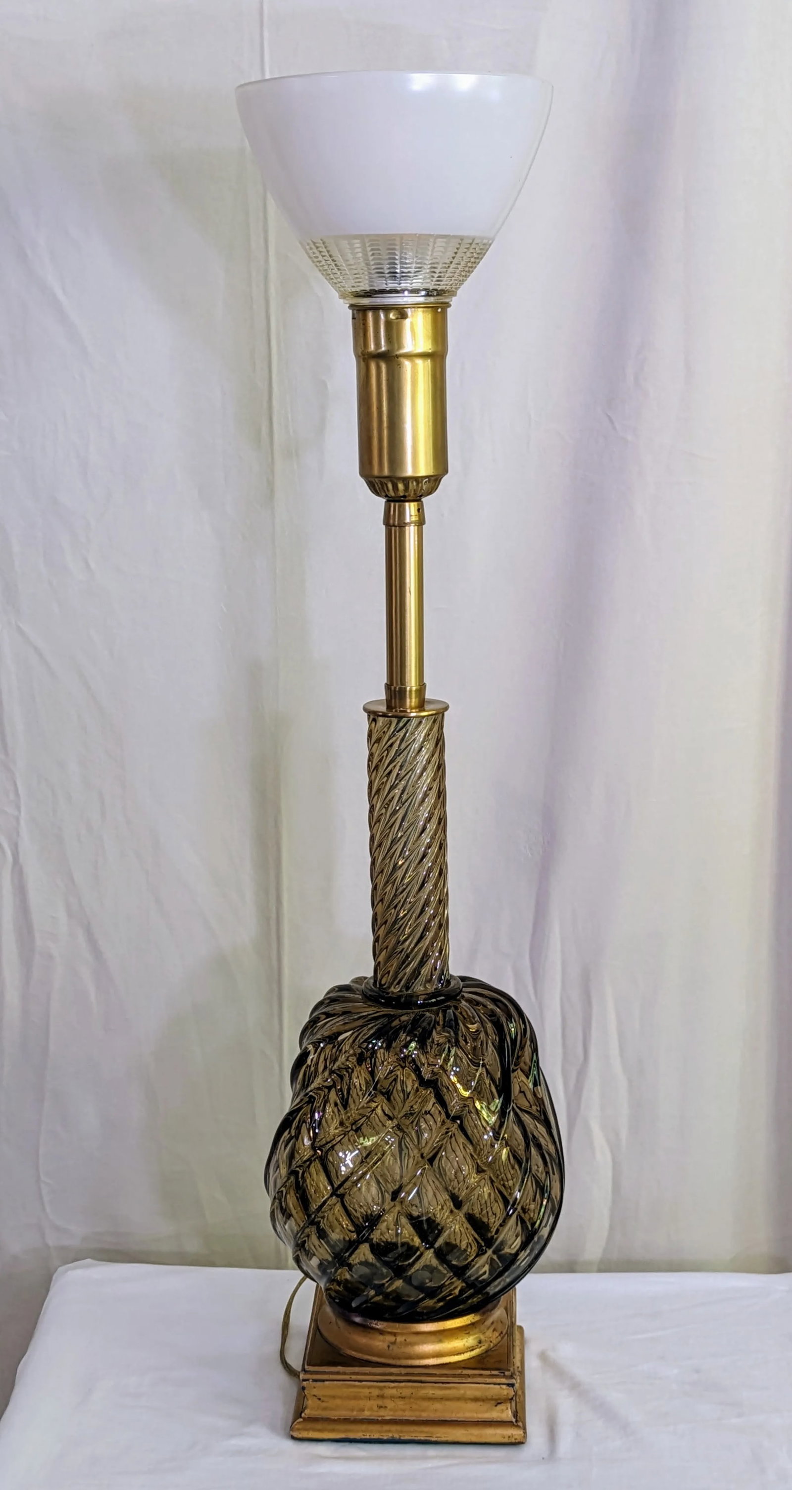 Carlo Scarpa for Venini Diamante Murano Glass Table Lamp C. 1936 - 2