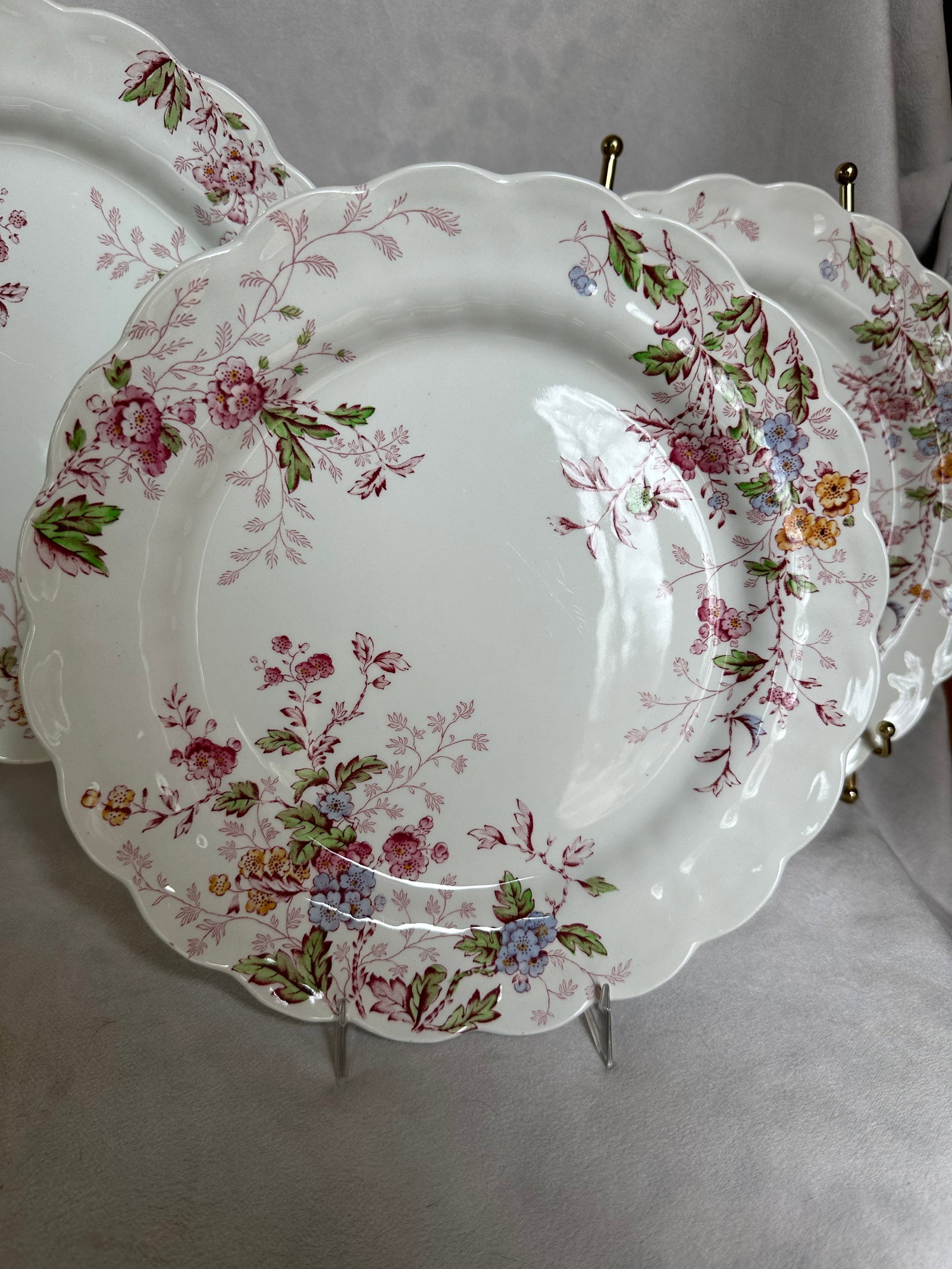 1970s Booths China "Washington" Pattern Dinner Plates, Made in England- Set of 3 - 8