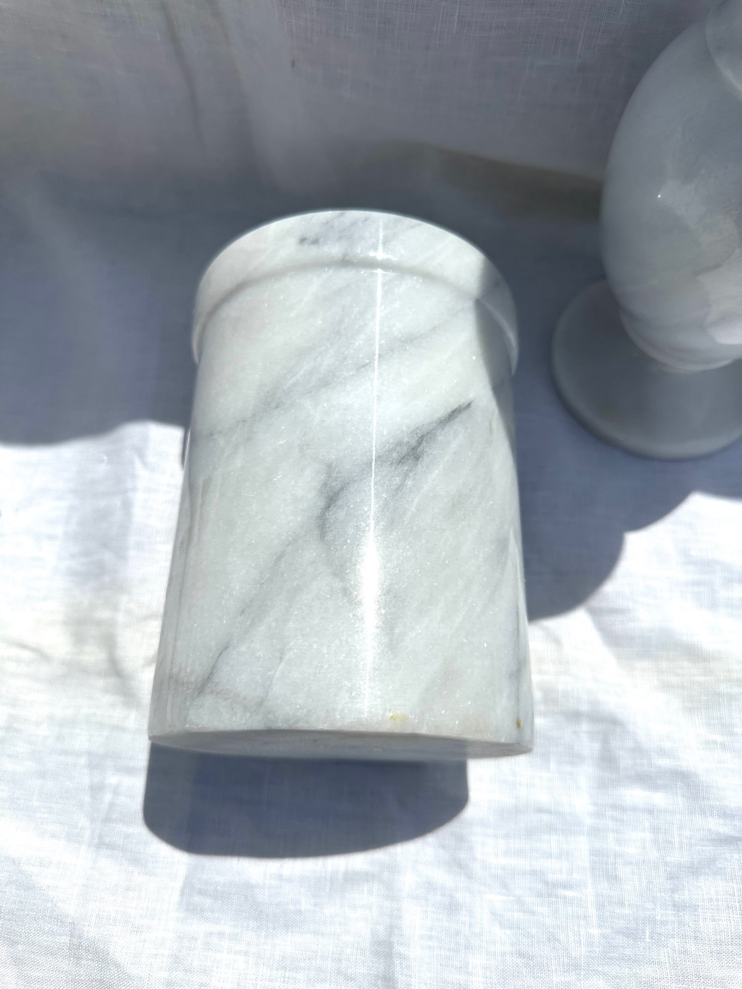 Marble Vase & Matching Utensil Holder - 3